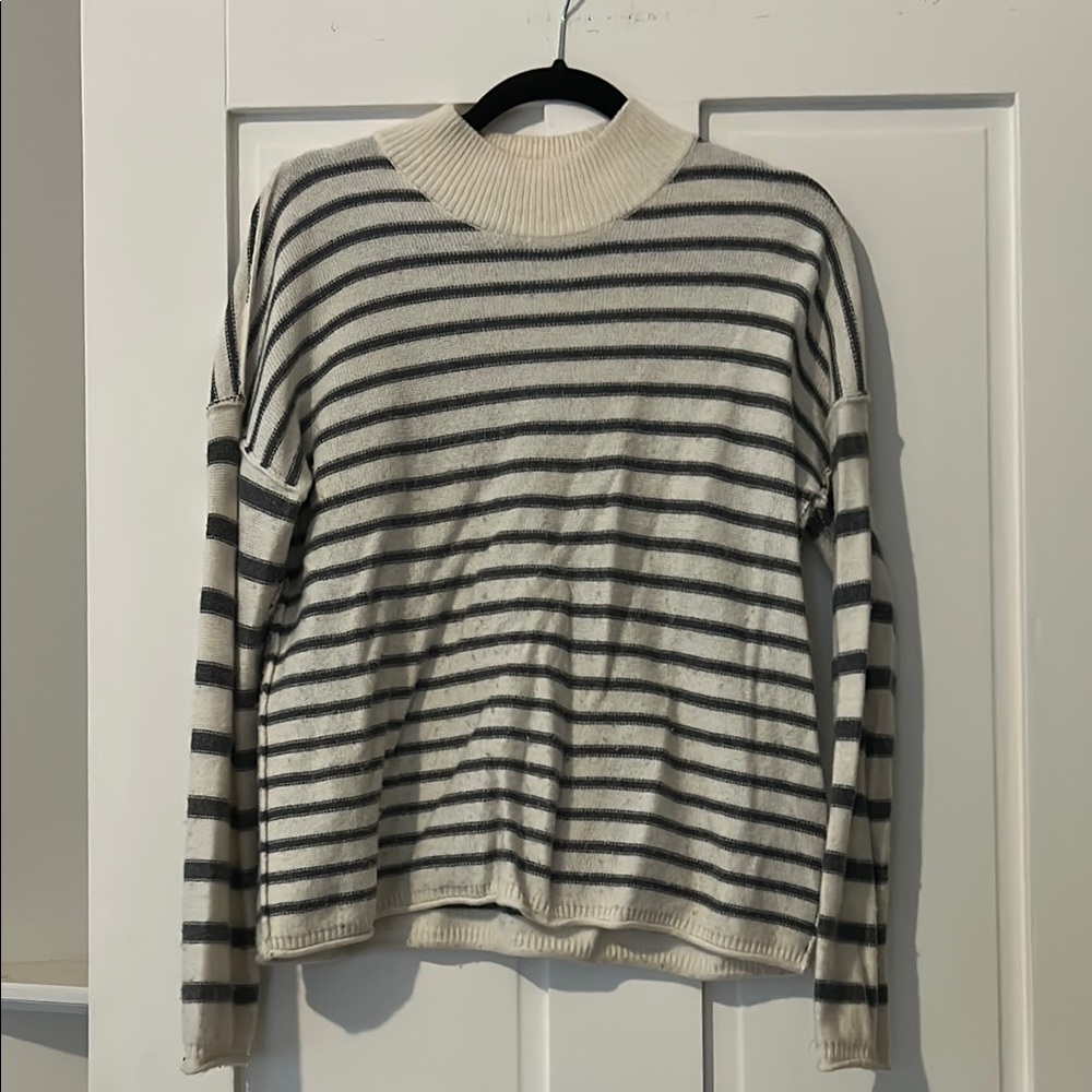 Madewell Striped Gray and White Sweater